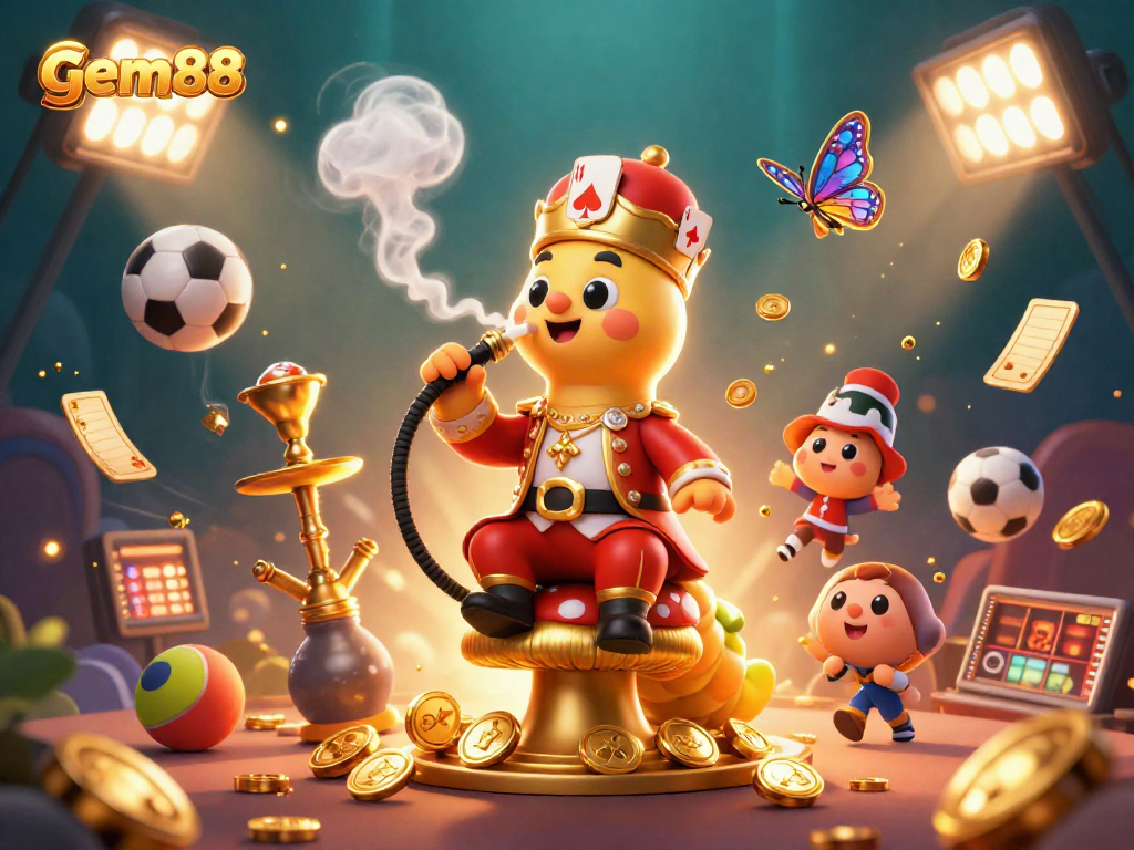 gem88 showcases a vibrant 3D scene with a caterpillar character and immersive betting excitement.