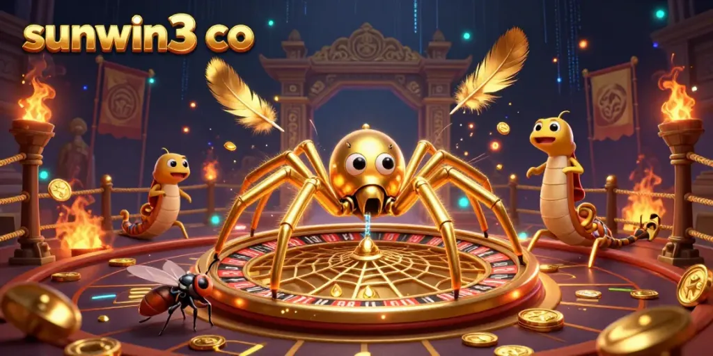 Engage with sunwin3 co at an immersive online casino experience featuring a vibrant 3D roulette scene.