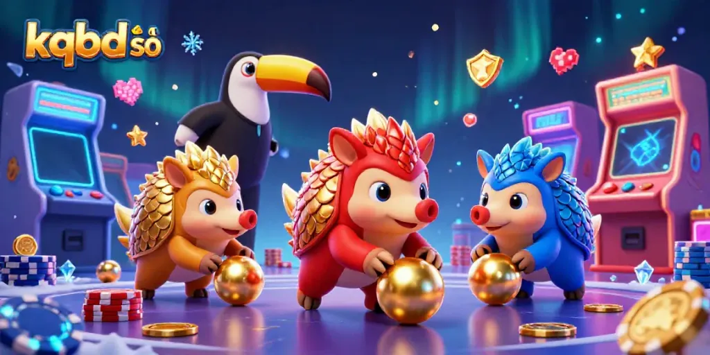 Experience thrilling kqbd số action as pangolins roll through poker chips in a vibrant casino scene.