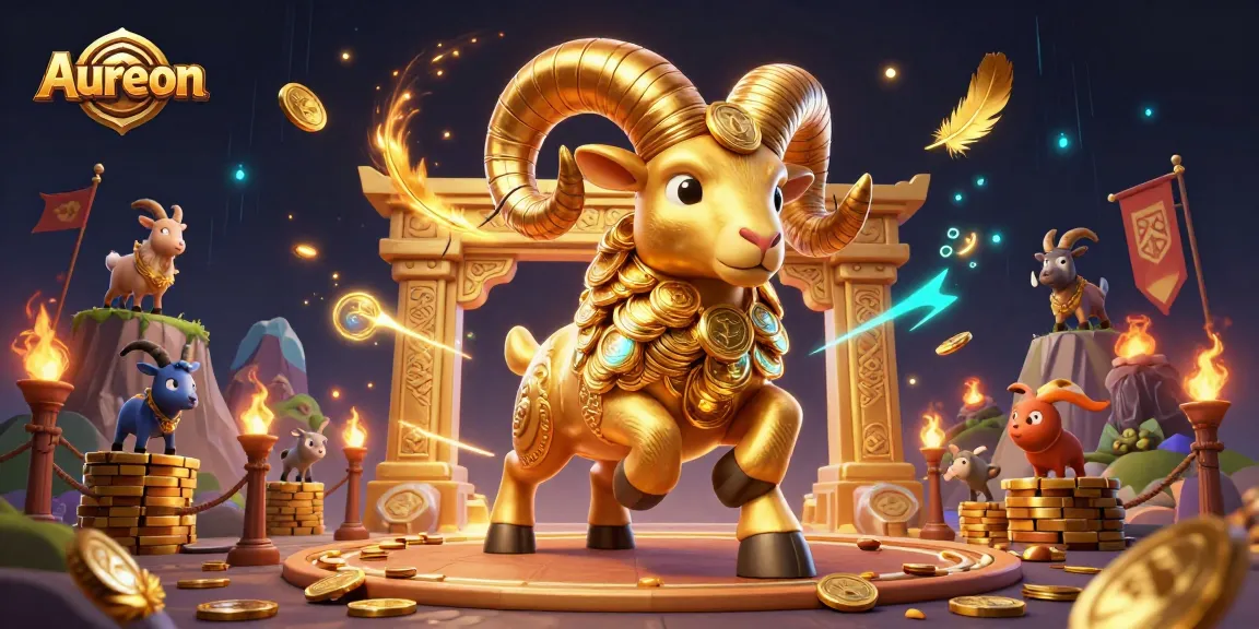 Aureon invites excitement with featured games at a lavish casino illustrated scene.