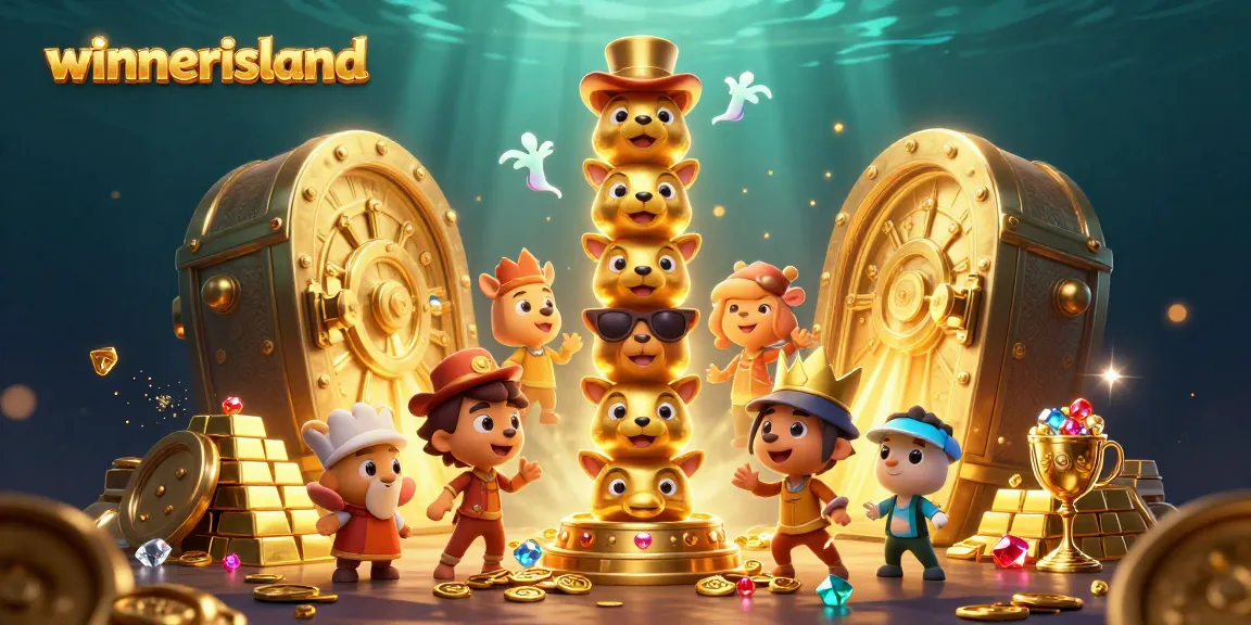 Enjoy immersive gaming at winnerisland with engaging 3D cartoon casino-themed illustration.